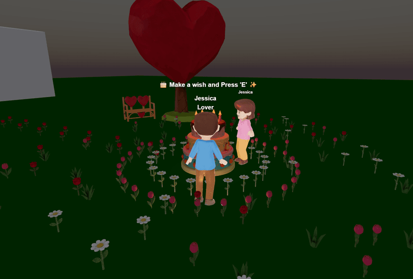 Virtual cake with candles for long-distance celebration