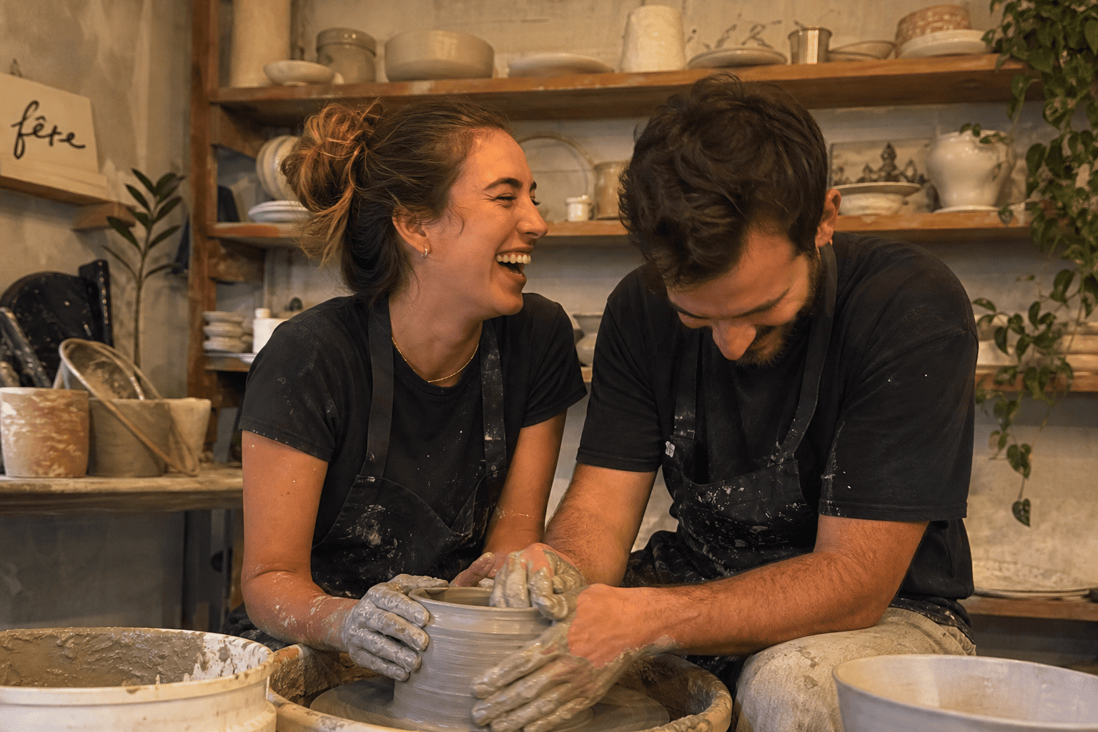 Best gift experience ideas for couples — a pottery or art class date night together