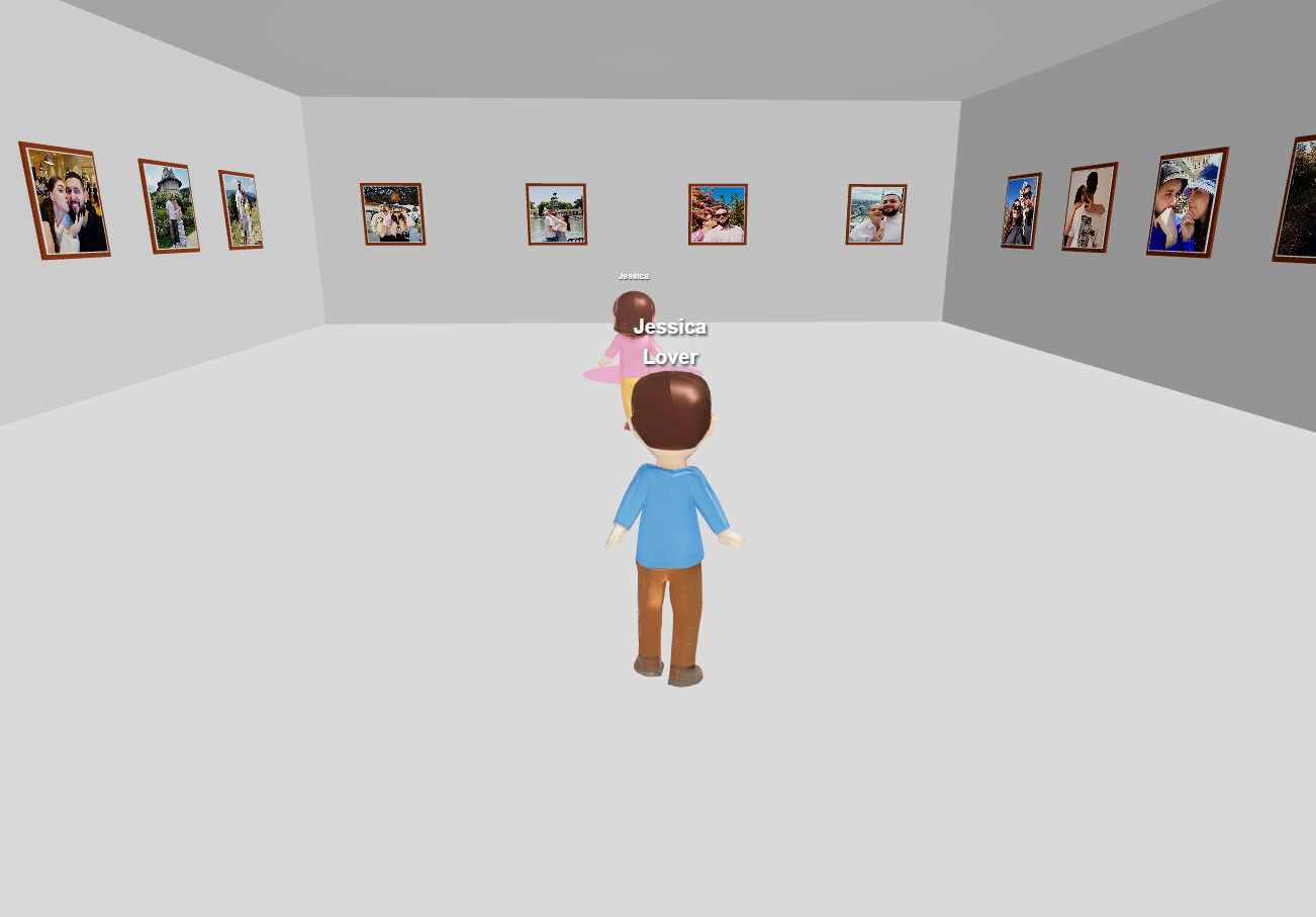 Browse through shared memories in an interactive photo gallery