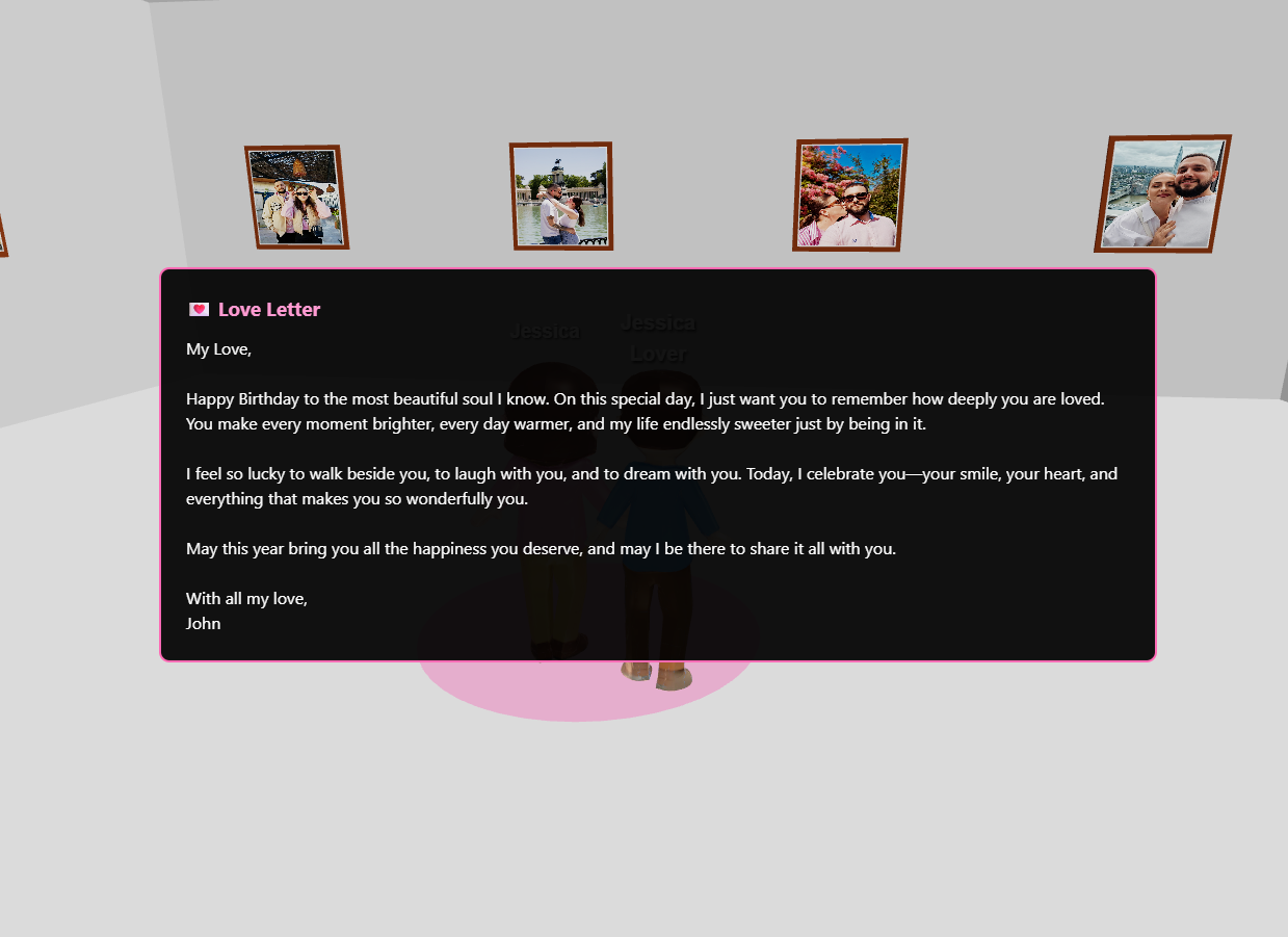 Send heartfelt messages and love letters in your virtual space